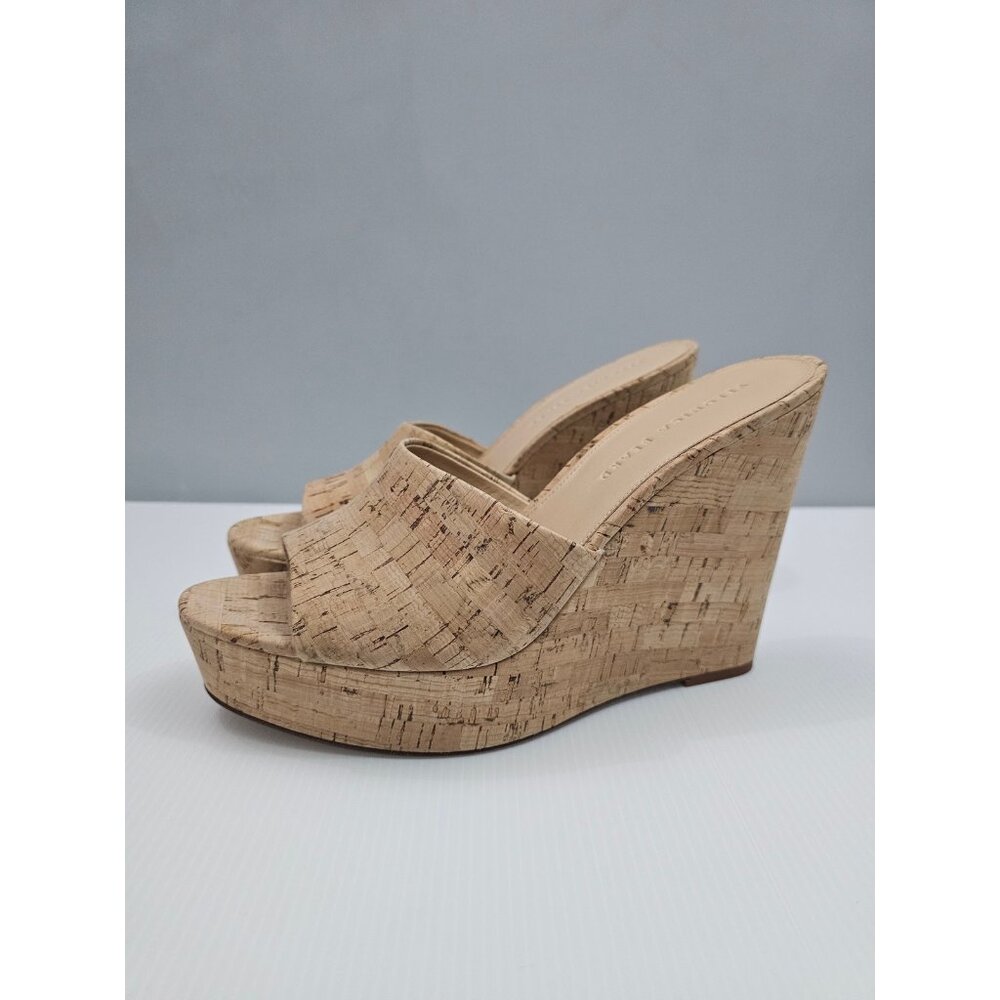 NWOT Veronica Beard Natural Cork Wedge Sandals